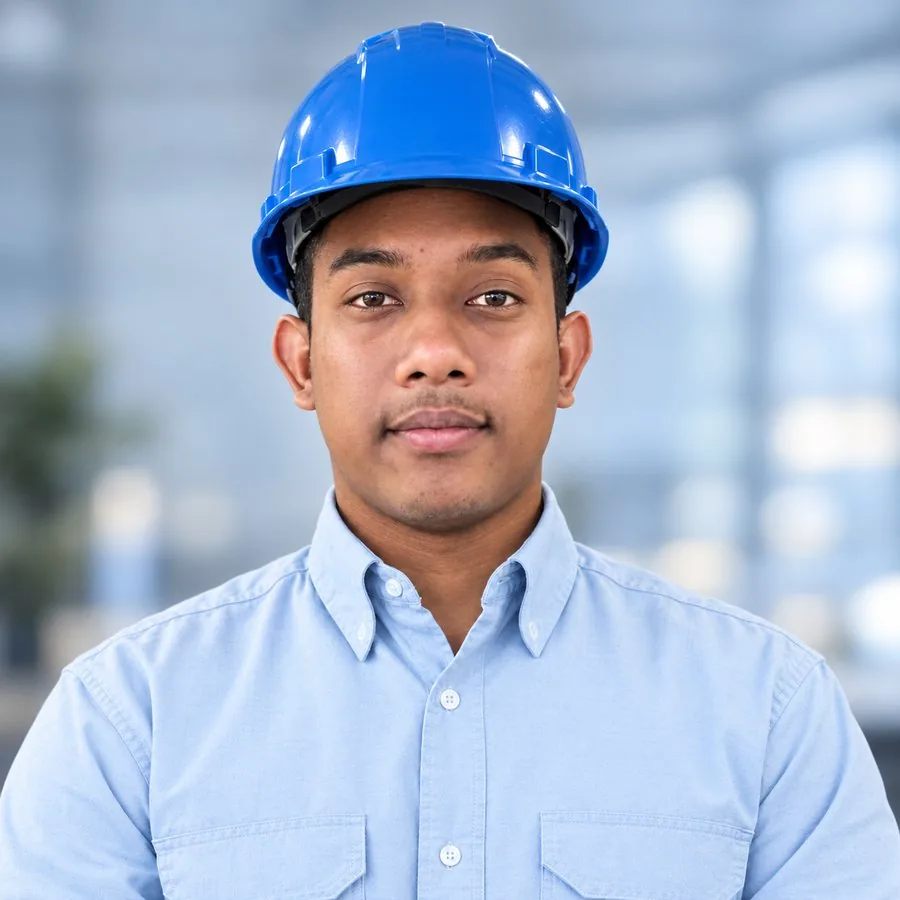 Josué Fonseca con casco de seguridad, especialista de FONSECA IoT